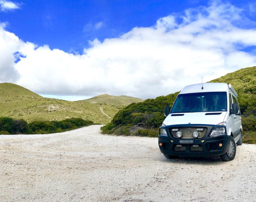 Van at high altitude