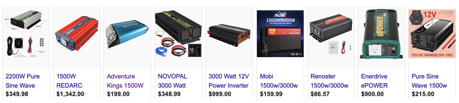 Inverter price comparison