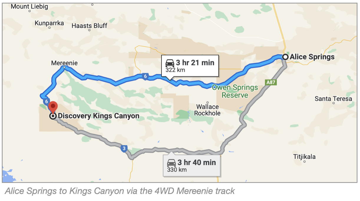 Alice Springs to Kings Canyon via Mereenie