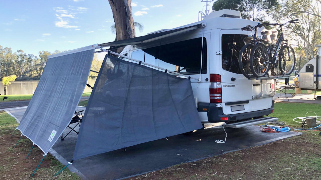 End screen fitted to van