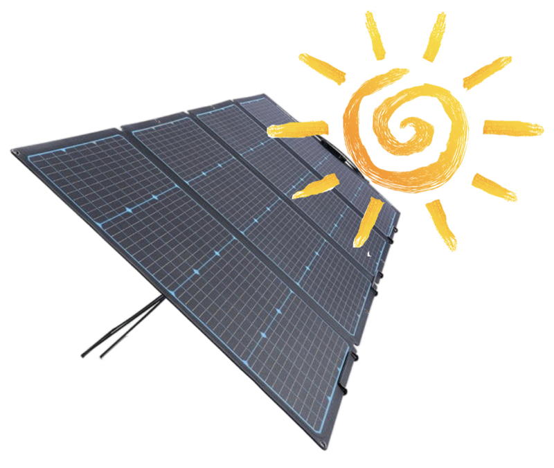 Sun on solar panel