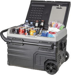 Portable fridge opened