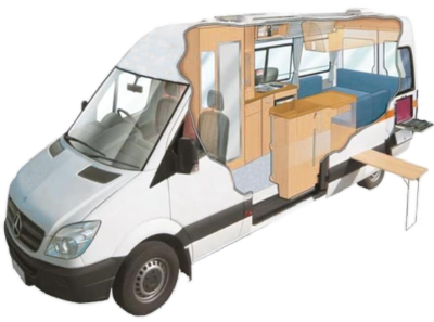 Sprinter fitout cutaway view