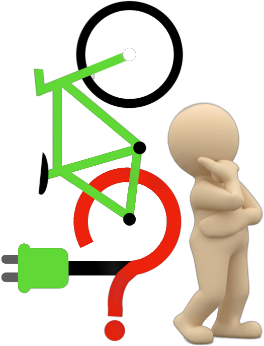 Thinking man with bike