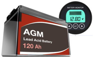 AGM battery and monitor