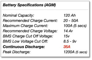AGM battery specs