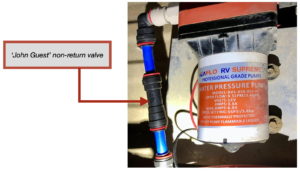 Non return valve on pump outlet