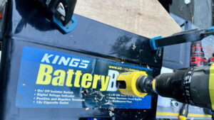 Drilling a hole for the monitor