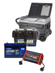 Fridge, battery box, battery, AC Charger.