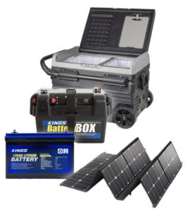 Fridge, Battery Box, battery and solar panel