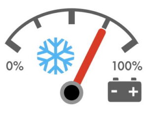 Battery gauge with cold icon