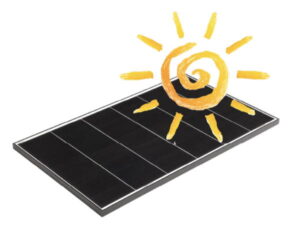Sun on solar panel