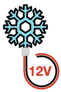 12V with a snow flake