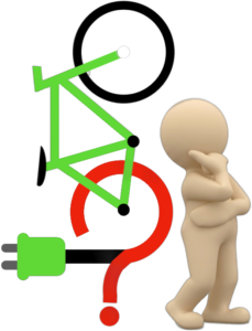Thinking man with bike